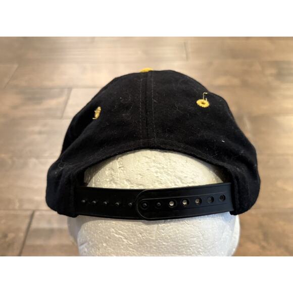 Vtg 90s NFL Drew Pearson Mens Black Yellow Pittsburg Steelers Snapback Hat Cap - Picture 6 of 8